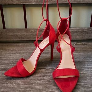 Aldo lace up red heels